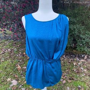 Blue Sleeveless Blouse
